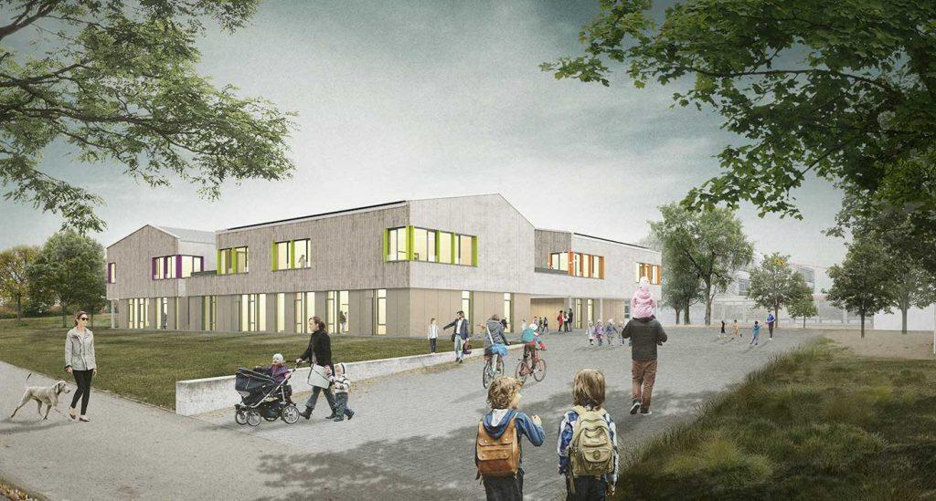 Wettbewerb 1. Preis
Neubau einer Grundschule
Wolfsburg
2026
Bild: Leo Kraatz
